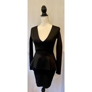 NWT CHARLOTTE RUSSE Deep V Neck Black Party Cocktail Dress Size XS